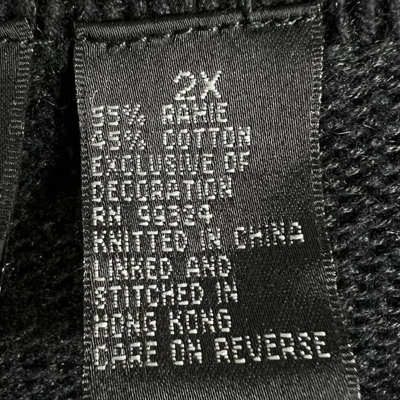 VTG In Resource Woman 2XL Black Cardinal Pinecone Embroidered Cardigan Sweater - Picture 13 of 16